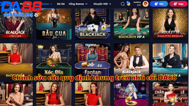 Chỉnh sửa các quy định chung trên nhà cái DA88 Chỉnh sửa các quy định chung trên nhà cái DA88