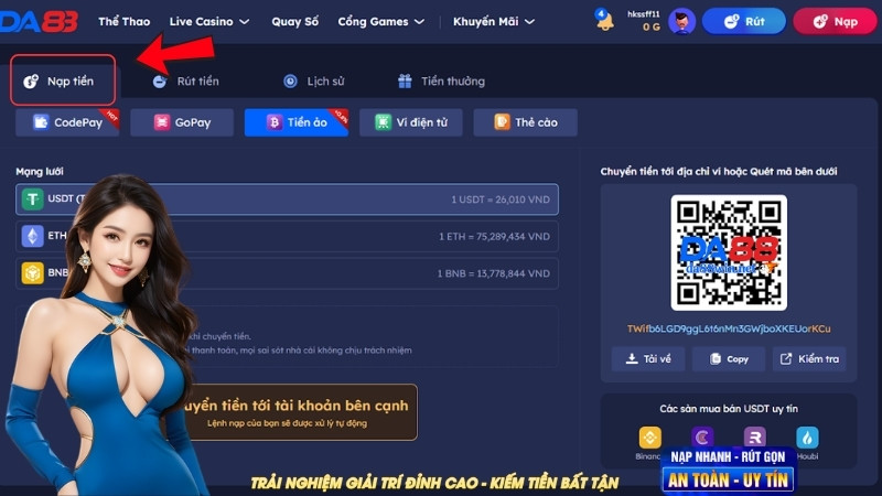 Hướng dẫn nạp tiền Da88 chuẩn xác Hướng dẫn nạp tiền Da88 chuẩn xác